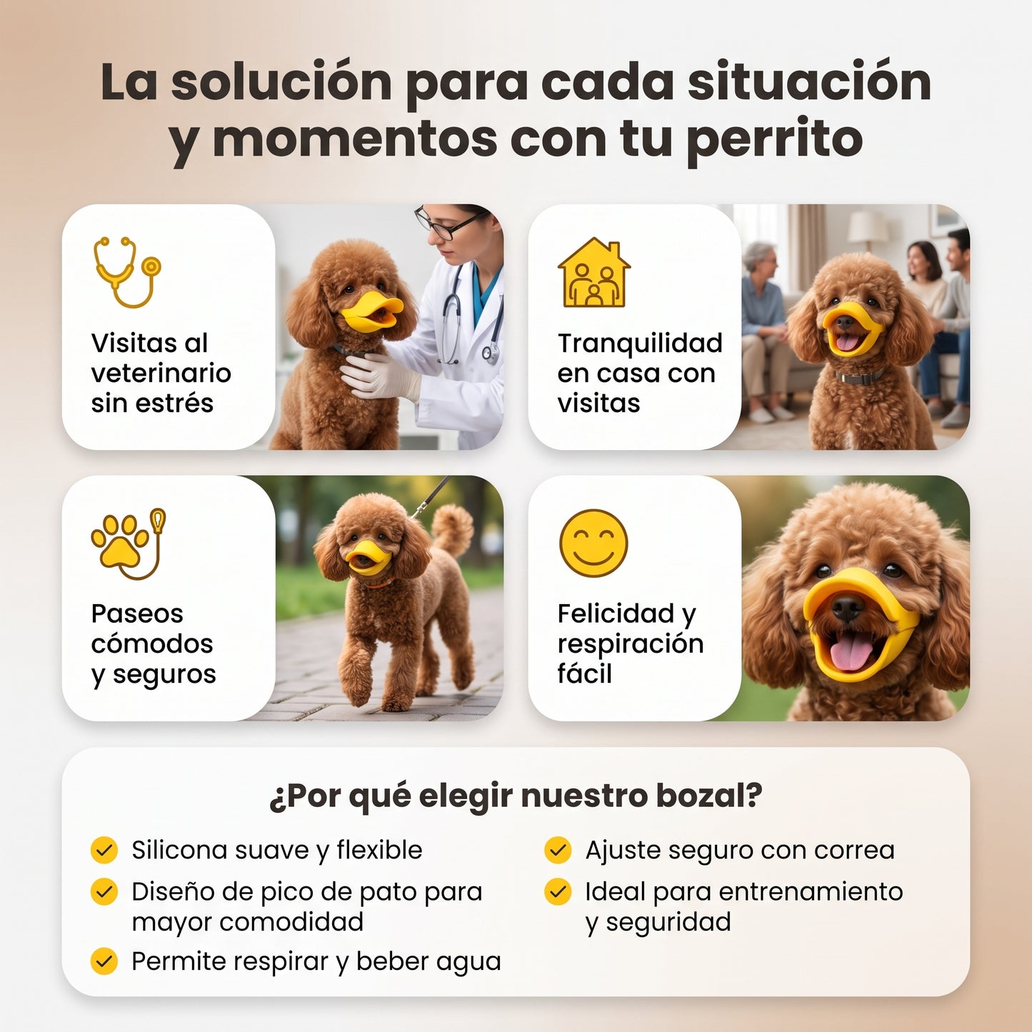Bozal de Silicona para perros(Anti-Ladridos)